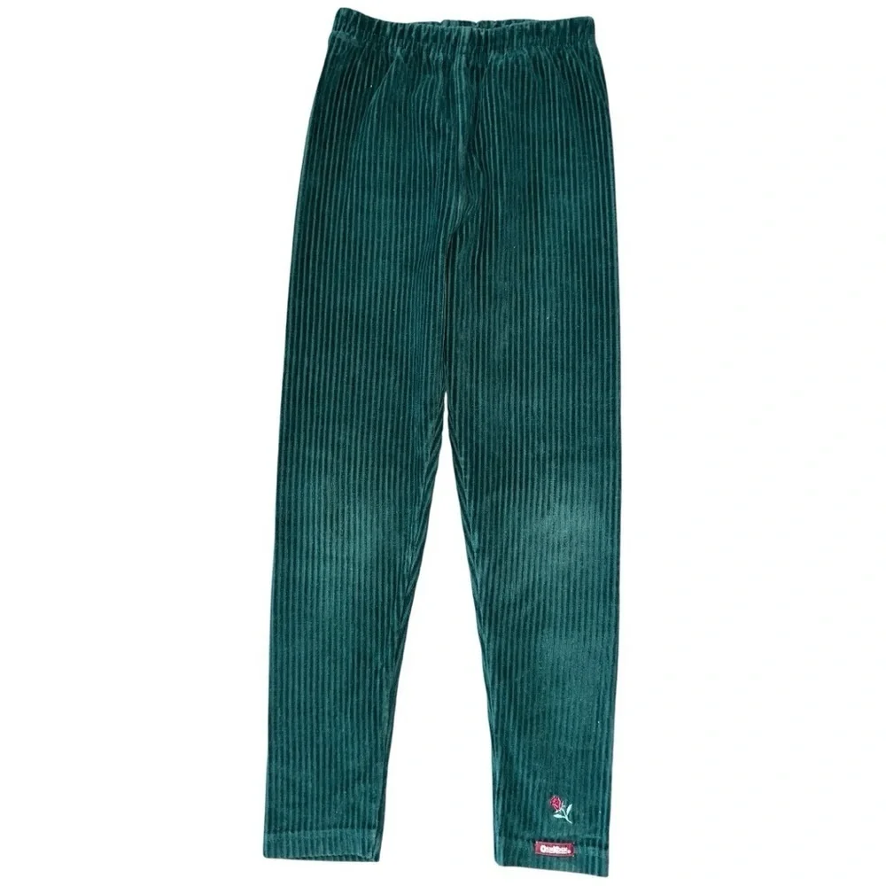 OshKosh B’Gosh Vintage Girls Size 6X Forest Green Stretch Corduroy Leggings